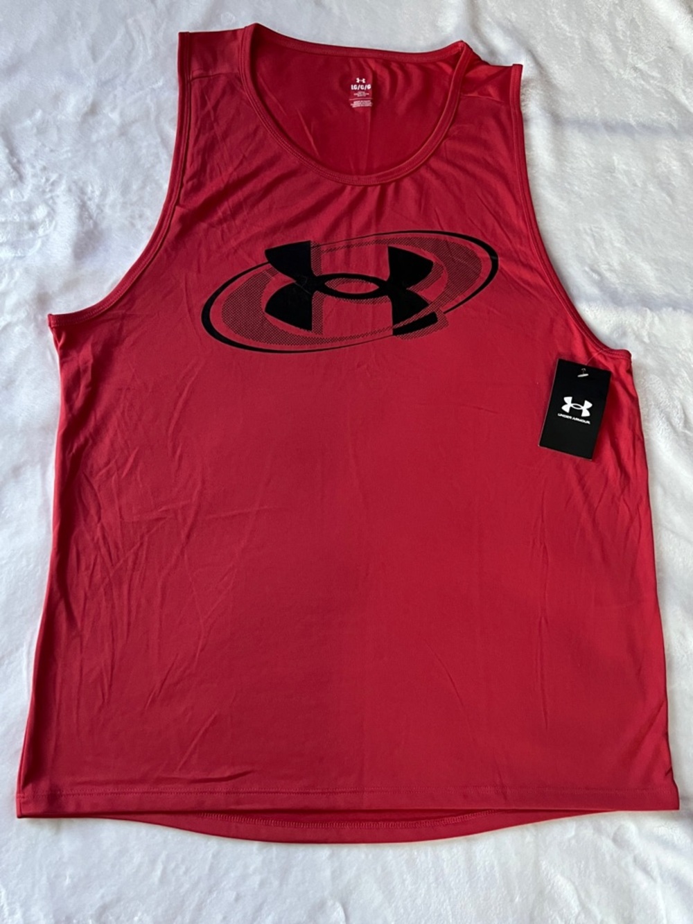 Under Armour Red Men's Athletic Tank with Black Logo